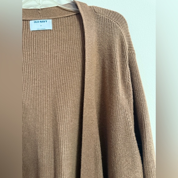 Old Navy Shaker Stitch Tan Brown Open Front Sweater Cardigan Plus 3X - Picture 2 of 4